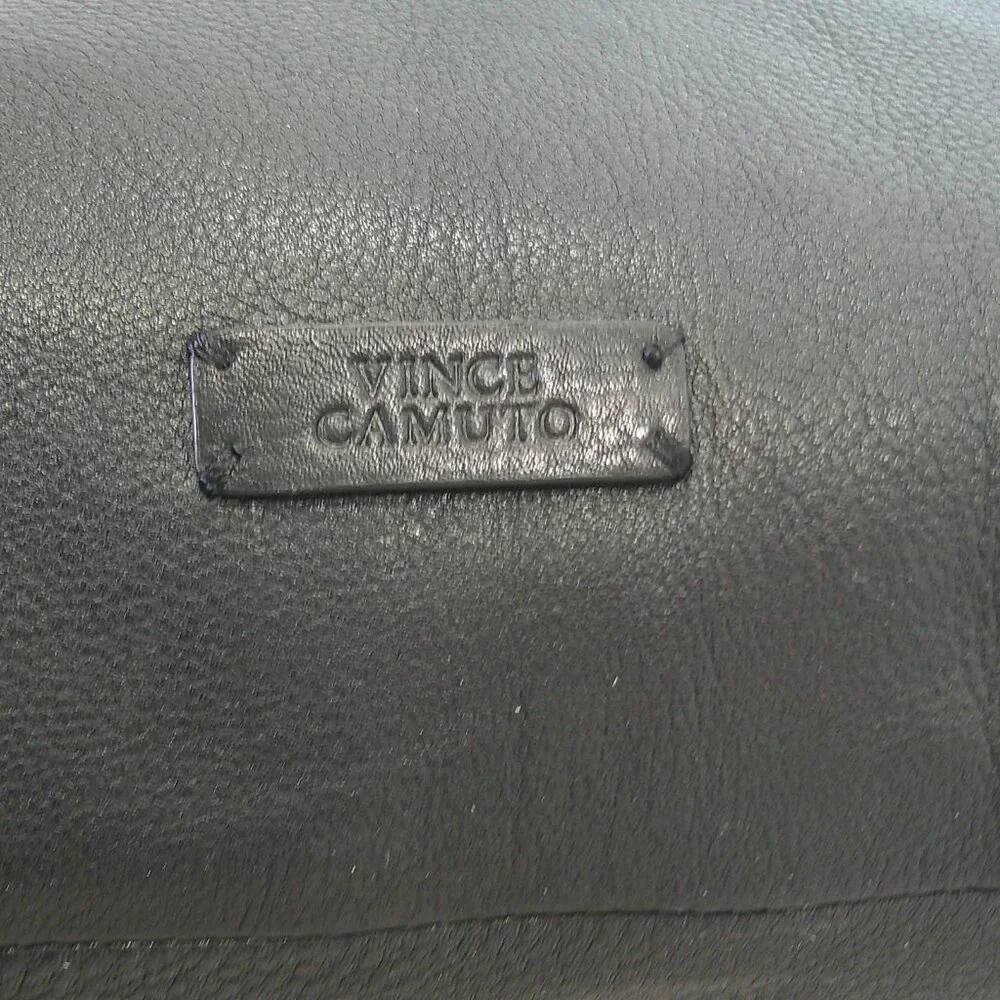 Vince Camuto Black Leather Cayra Minimalist hobo bag - Picture 2 of 9
